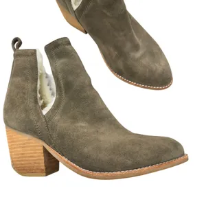 Jeffrey Campbell Green Suede Leather Ankle Boots Womens 8 Fall Booties Classic thumbnail 2