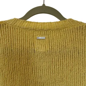 Billabong Womens Henley Sweater Butter Yellow Slouchy Knit Beachy Coastal Large thumbnail 7