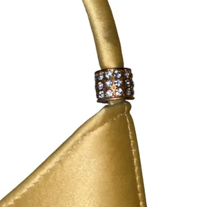 NWT Preston & York Gold Satin Shoulder Bag Rhinestone‎ Handle Y2K Evening Purse thumbnail 3