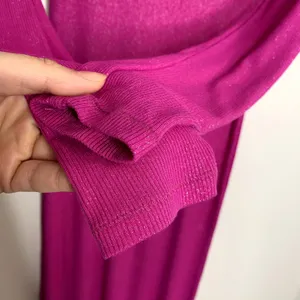 Skims Long Sleeve Dress Luxe Limited Edition Fuchsia Shimmer Foil Womens Medium thumbnail 7