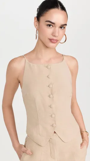 NWT Onia Air Linen High Neck Top Size 10 thumbnail 1