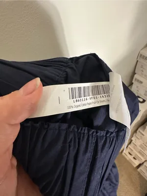 NWT Quince 100% organic cotton poplin pull on shorts xs navy thumbnail 6