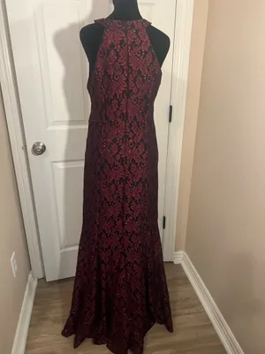 Fancy formal glitter wedding guest dress Red Size M thumbnail 3
