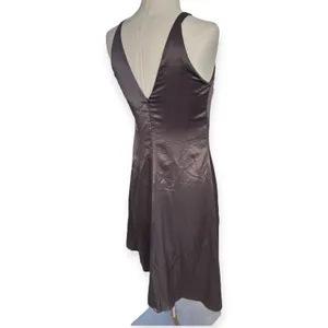 Banana Republic Flowy Midi Slip Dress Gray Satin Fairycore Feminine Women's 6 thumbnail 5