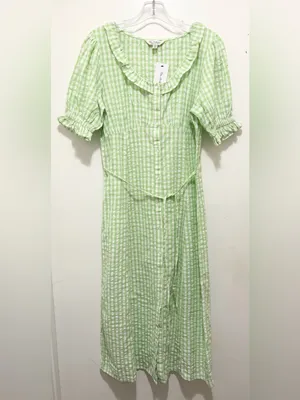 Miss‎ Selfridge Gingham Checked Button-Down Midi Dress Sz. 8 NWT thumbnail 6