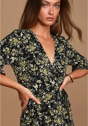 Lulus Floral Wrap Maxi Dress thumbnail 2