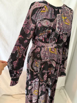 Express Purple and Black Paisley Open-Back Maxi Dress thumbnail 5