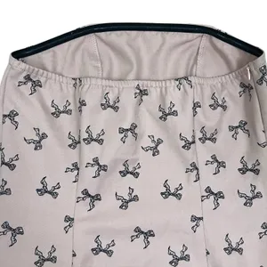 Cider Light Pink Strapless Bow Print Lace Trim Mini Dress Size XS thumbnail 5