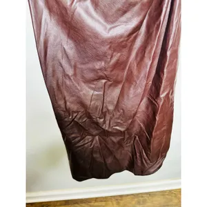ALC Frank Brown Faux Leather Sleeveless Strapless Ruched Side Cutout Andie Dress 8 thumbnail 14