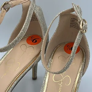 ⭐🆕 Jessica Simpson gold champagne Sparkly heels. C1‎ thumbnail 4