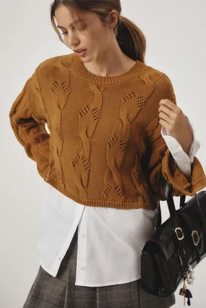Anthropologie Pilcro Cable Twofer Sweater thumbnail 1