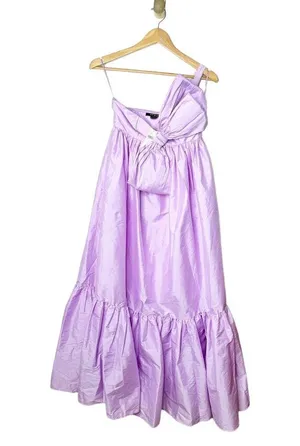 NWT Anthropologie Atsu Sally Bow One Shoulder Maxi Dress Lilac Purple XXS thumbnail 5