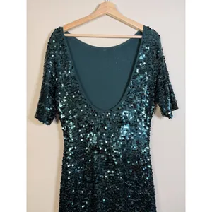 BCBGMAXAZRIA All Over Sequin Gown Jade Green Showgirl‎ Maxi Dress Formal Stretch thumbnail 5