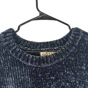Orvis Navy Blue Textured Long Sleeve Knit Pullover Warm Sweater Women Sz M thumbnail 5