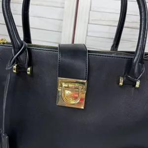 La Terre Multi Compartment Satchel Bag Handbag Purse Black‎ Large thumbnail 5