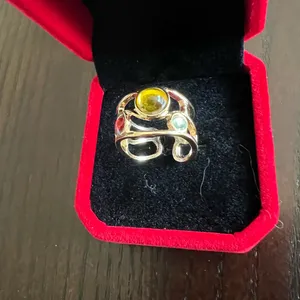 Multicolor Gemstone Adjustable Ring Size 7 thumbnail 3