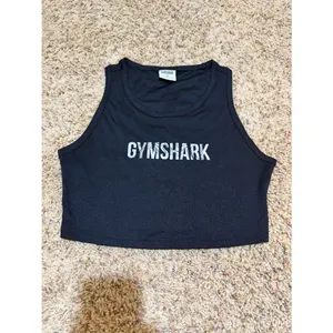 Gymshark Size M GS Power Crop Tank Top Black thumbnail 4