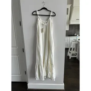 Elan White Gauze Cotton Maxi Dress Size Large NEW thumbnail 4