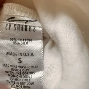 Cp Shades Shirt S Pleated Silk Cotton Blend White Button Down USA Minimalist thumbnail 5