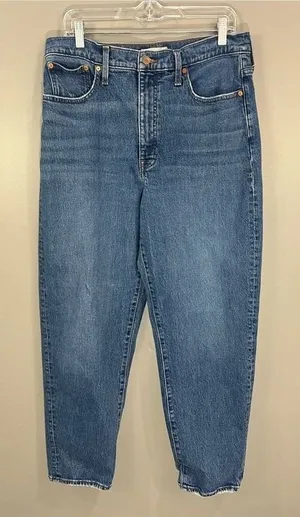 Madewell Balloon Jeans Women 31T Blue Great High Rise Tapered Leg Denim thumbnail 1