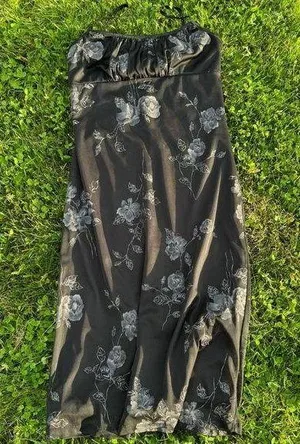 Vintage Dark Rose Gothic Dress thumbnail 1