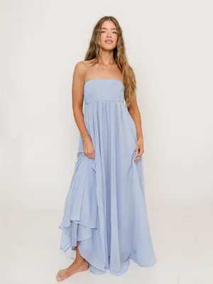 NWT Worth Collective Caia Maxi Dress size Large L Periwinkle Bump Friendly thumbnail 6