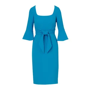 Adrianna Papell Womens Bell Sleeve Tie Front Dress Deep Cerulean Blue 4 thumbnail 10
