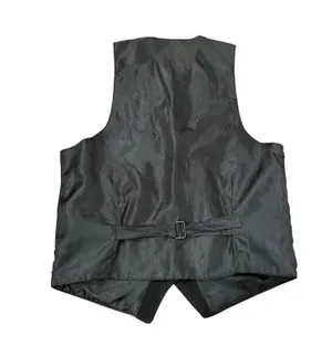 Vintage 90s black leather suede bikers vest 🔥 thumbnail 2