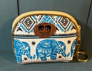NWOT Made in Thailand Blue Elephant Coin Purse thumbnail 1