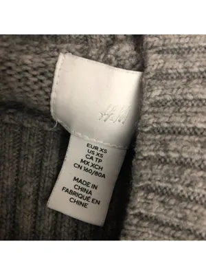 H&M Gray Midi Turtleneck Sweater Dress XS Wool Blend thumbnail 4