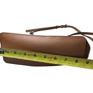 Michael Kors Dome Crossbody‎ Bag Saffiano Leather Tan Acorn Gold Chain thumbnail 6