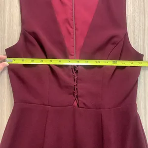 WAYF The Casey Plunge Neck Sleeveless Long Dress Burgundy Small! thumbnail 8