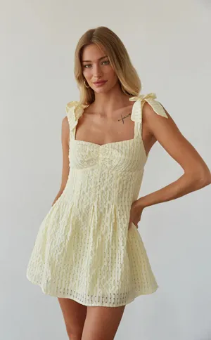 American threads yellow gingham mini dress thumbnail 1