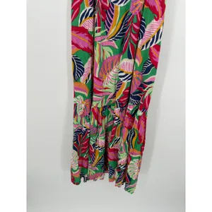 Goa by Japna Green Tropical Print Maxi Dress Womens Pockets Rayon‎ Size M Resort thumbnail 4