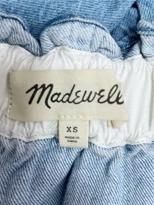 Madewell Pull On Denim Midi Skirt Size XS Normandie Wash Ruffle Waist Pockets thumbnail 7