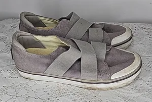 Keen Elsa III Gore canvas gray elastic slip on walking comfy shoes sz 8 thumbnail 1