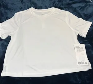 Lululemon Ultralight Waist Length T Shirt Size 6 White thumbnail 1