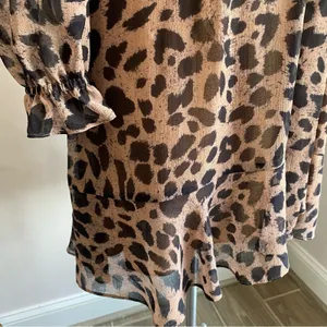 Whistles Flounce Dress Brushed Cheetah‎ Flippy Dress Career Wear thumbnail 8