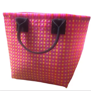 Truss Handwoven Tote | Hand Bag Pink Orange Yellow Bag thumbnail 3