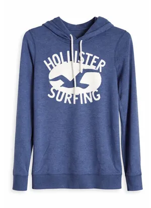 Hollister Surfing Blue Graphic‎ Hoodie • Women’s Size S thumbnail 1