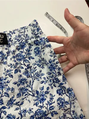 Lulu Mac Blue White Floral Womens XS Pull-on Cotton Pants Pockets Sleep Casual‎ thumbnail 10
