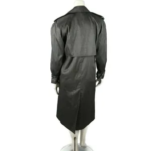 Womens Metallic Gray Trench Coat DECREE‎ thumbnail 2