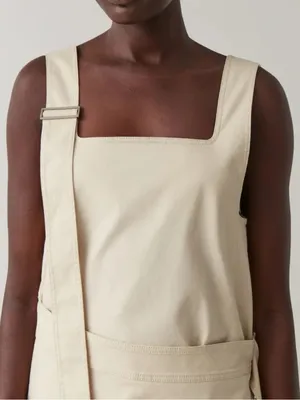COS Asymmetrical Cream Strap Wrap Pinafore Cotton Dress thumbnail 4