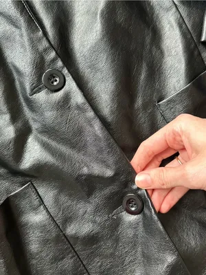 Le Lis Black Faux Leather Button-Front Jacket thumbnail 6