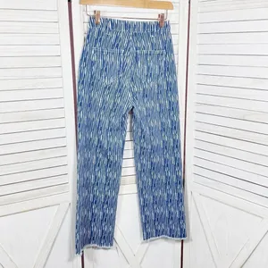 Princess Polly Danica Jeans Womens 0‎ Blue White Painted Stripe Crop Straight thumbnail 2