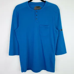 Under Armour Fitted Henley Solid Blue T-Shirt Tee Top Shirt Size Small S Womens thumbnail 1