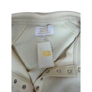 Simply Southern‎ Women Cream Snap Neck Henley Cropped Sweatshirt Large NWT thumbnail 4