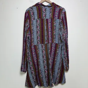 Natural Life Women Ansley Dress Large Multicolor Boho Floral Patchwork Hippie‎ thumbnail 8