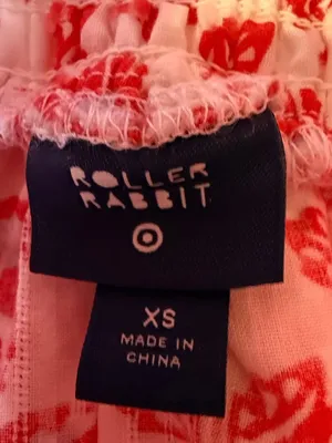NWT Roller Rabbit for Target Red Floral Tiered Mini Skirt Smocked Eyelet Sz XS thumbnail 5