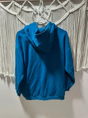 Nike Teal Blue Pullover Hoodie with Small White Swoosh thumbnail 2